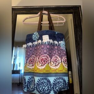 Artisan canvas travel tote, by Sudara and MULXIPLY brand EUC